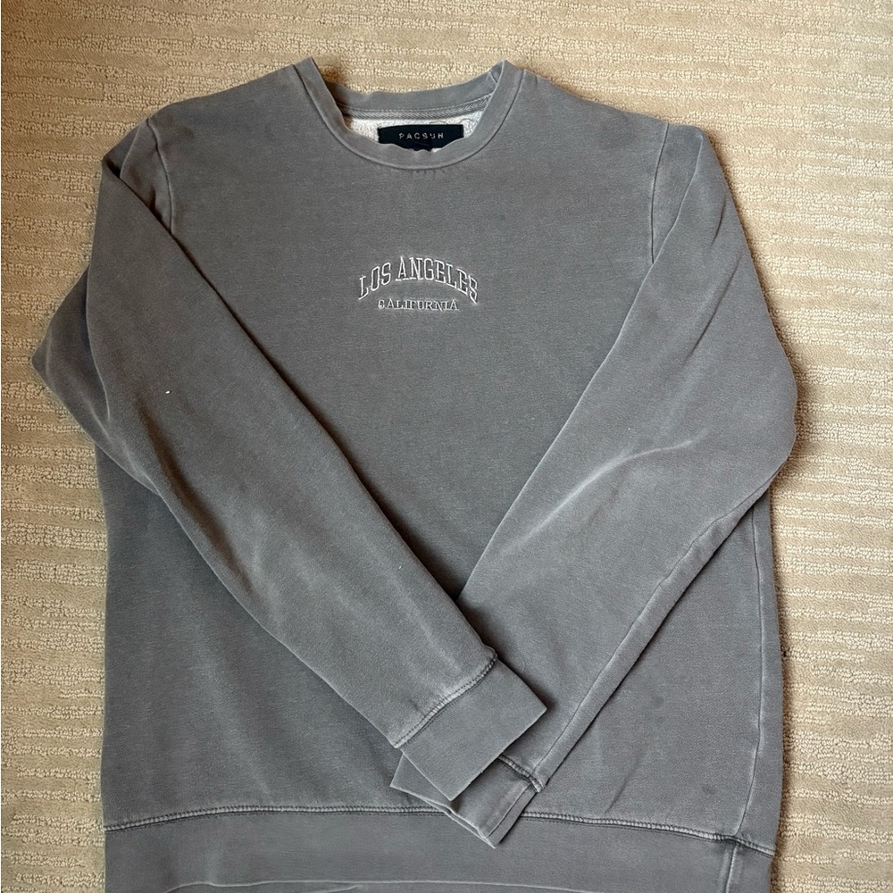 PacSun Gray 'Los Angeles California' Crewneck Sweatshirt